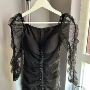 Black corset dress with beautiful sleeves