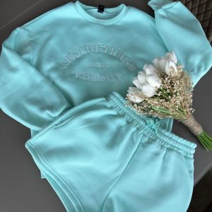 Sports team sweatshirt and shorts