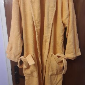 Robe in duck yellow XL size, pure cotton.