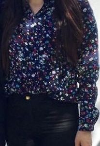 Navy blue floral shirt