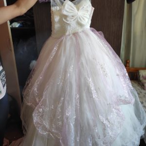 Dress with small bells color white with light purple