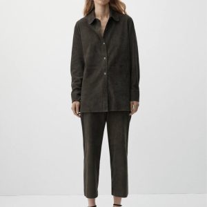 Massimo Dutti leather shirt