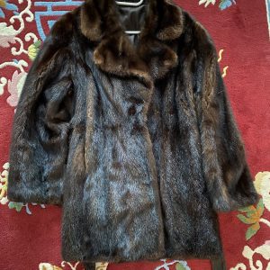 Dark brown full natural mink coat