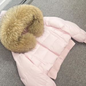 Jacket with natural fur collar