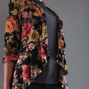 Unique women's jacket with floral motifs