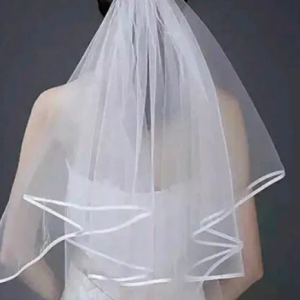 Wedding accessory Veil/veil with white ribbon