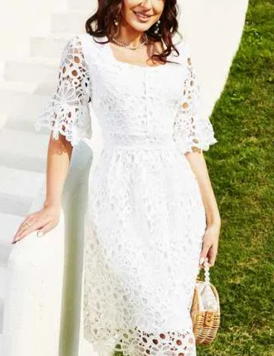 Embroidery dress, Elegant embroidery dress, Beautiful floral dress