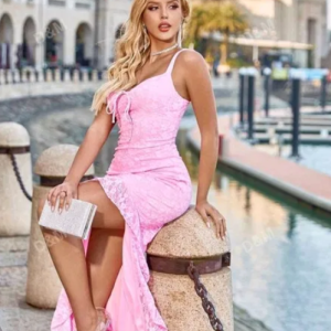 Pink lace dress