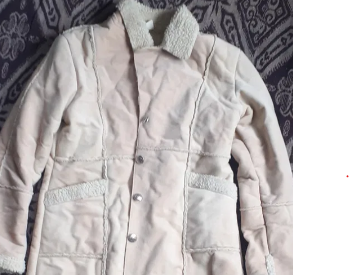Women's coat white-yellow