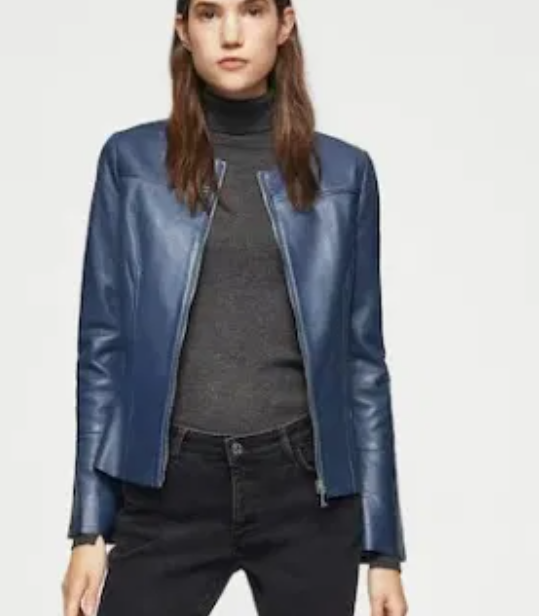 New MANGO Women's Leather Jacket Size S