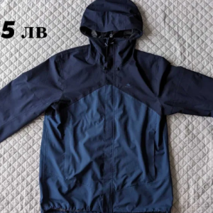 Men's mh150 waterproof hiking jacket, blue/blue