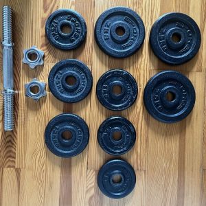 Cast iron weighted dumbbell