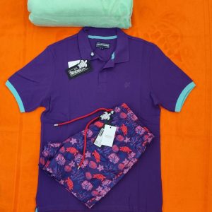 Men's T-shirt with Vilebrequin collar, 100% cotton