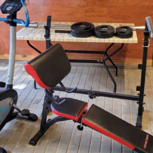 Gym set 2 benches, 2 barbells + Marbo Sport York bike