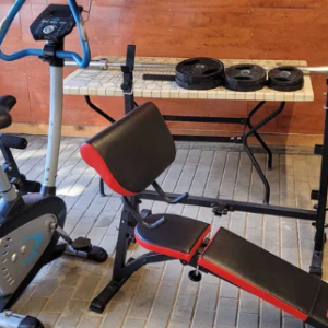 Gym set 2 benches, 2 barbells + Marbo Sport York bike