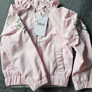 Children's autumn-spring jacket with floral appliqué
