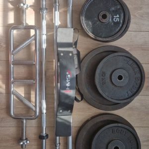 Gym, weights, bars, dumbbells, exercise equipment