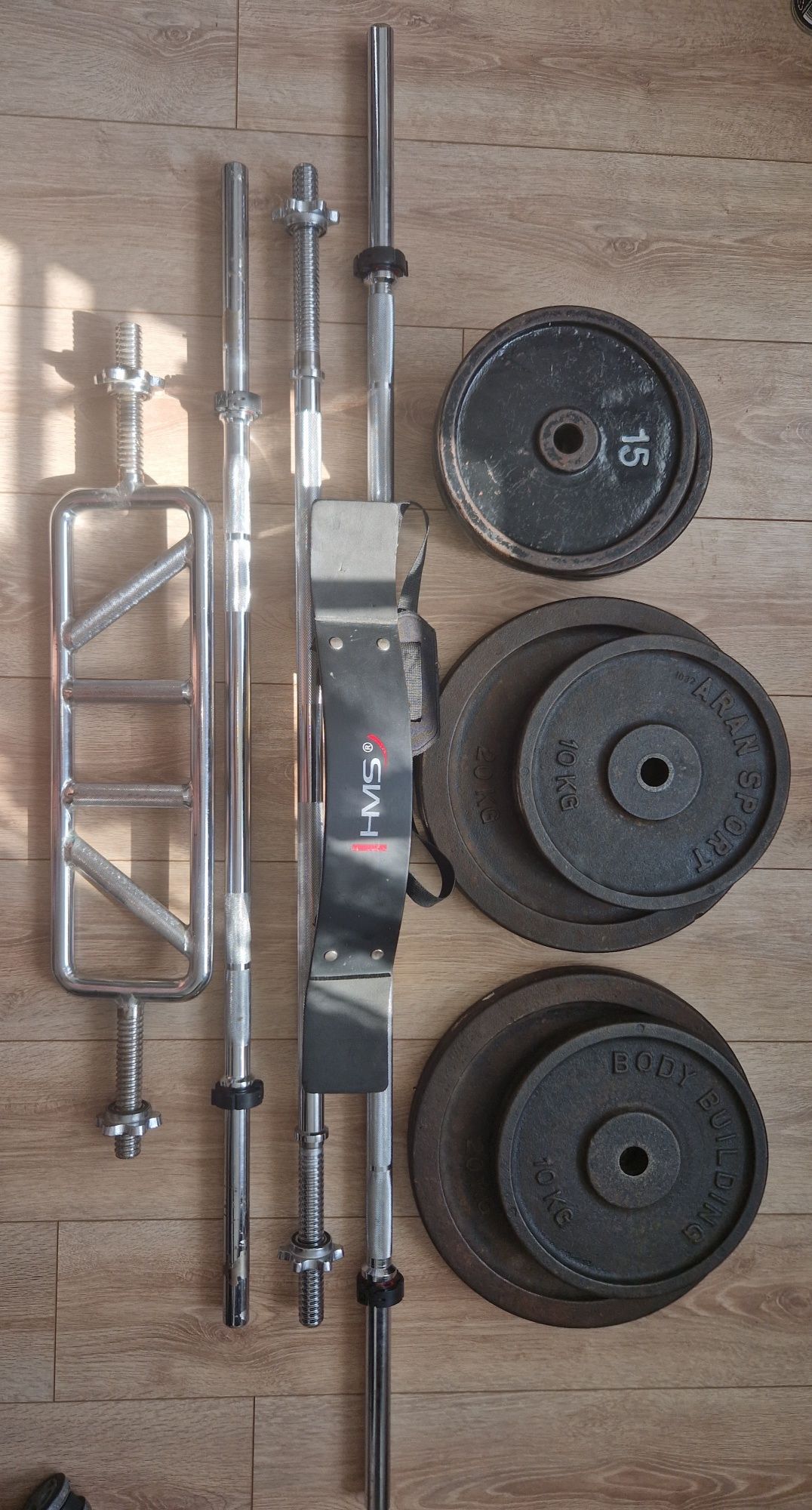 Gym, weights, bars, dumbbells