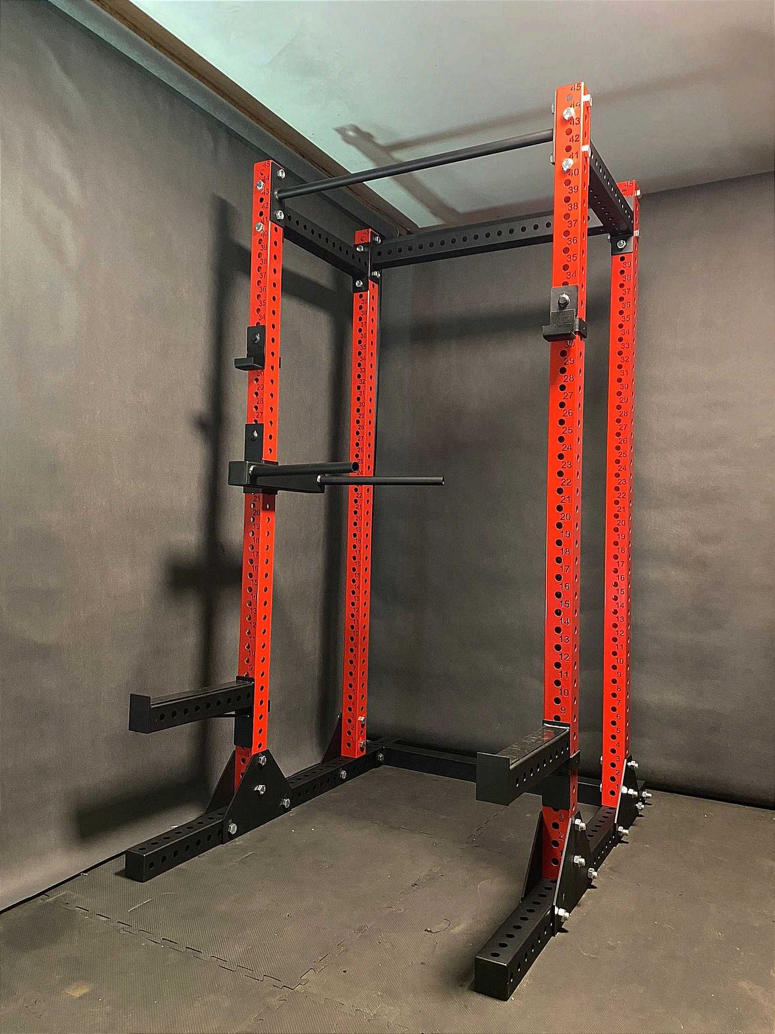 HALF RACK 80x80x3 + DIP station + beams + hooks / cage gym