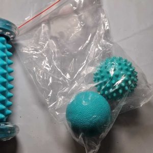 Massage roller set and two balls