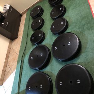 Rubberized plates home gym