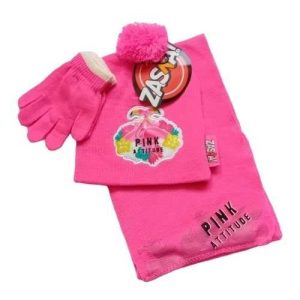 Flamingo Hat, Scarf and Gloves Set for Girls
