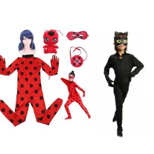 Ladybug and Cat Noir, wig, Tikki, necklace bracelet, umbrella