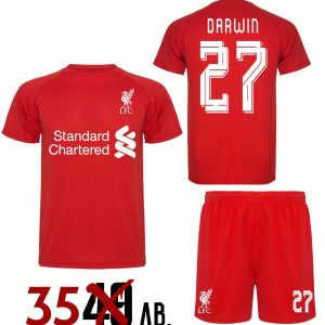 DRI-FIT! LIVERPOOL T-shirt + shorts sets with NAME and NUMBER!
