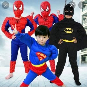 Spiderman Batman Superman Muscle Suit